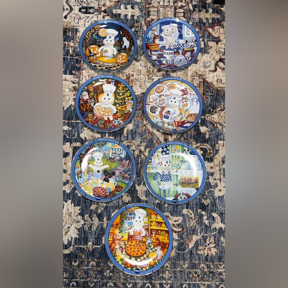 VTG Pillsbury Doughboy Co 2001/2002 Baking Buddies 8” Danbury Mint Plates SET - Picture 2 of 12